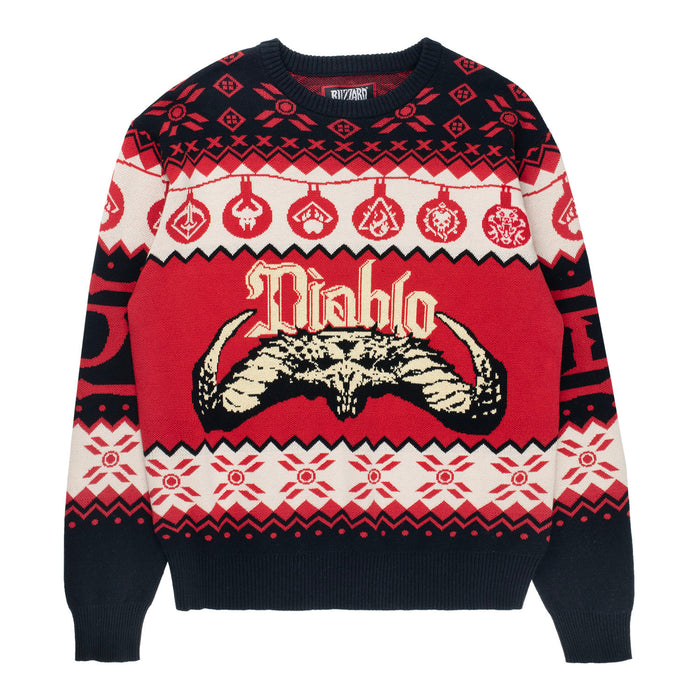 Diablo Skull Holiday Sweater - Front View