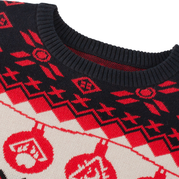 Diablo Skull Holiday Sweater - Crewneck Collar View