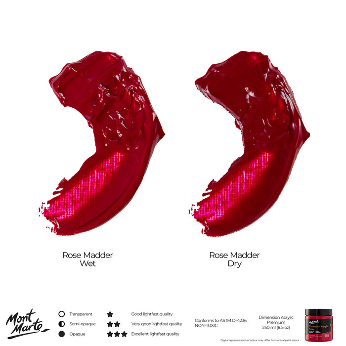 Dimension Acrylic Premium 250ml - Rose Madder