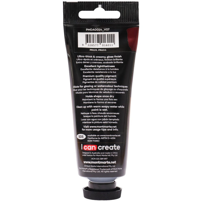 Dimension Acrylic Premium 75ml Tube - Rose Madder