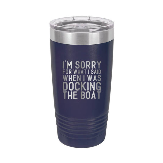 Docking the Boat Navy 20oz Tumbler