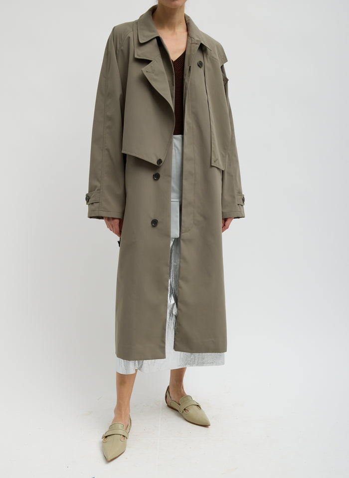 Double Collar Frank Trench - Dark Hazelnut
