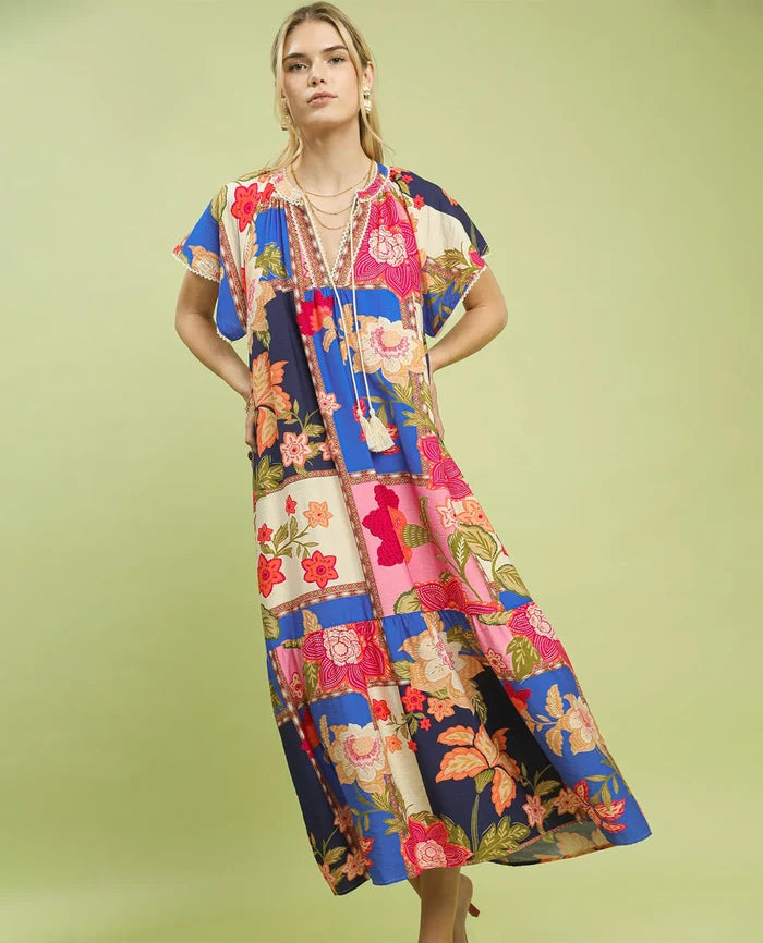 DRESS Mix Patchwork Floral Maxi