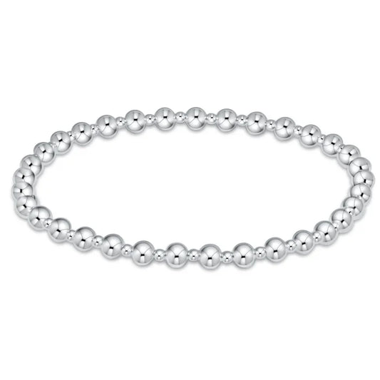 E Newton| Classic Grateful Pattern 4mm Silver Bracelet