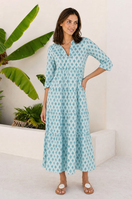 Emma Organic Cotton Dress | Teal