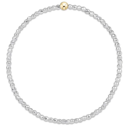 Enewton bright silver faceted hematite 2mm bead bracelet