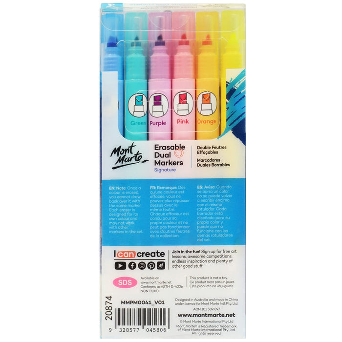 Erasable Dual End Markers Signature 6pc