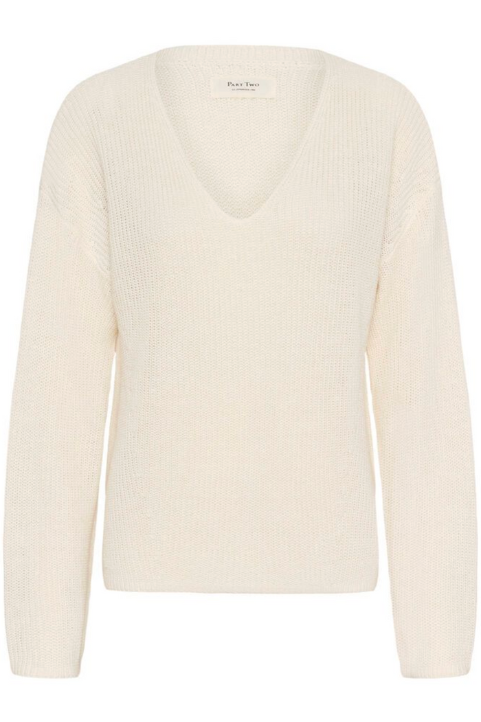 Etronas - V-Neck Sweater - Whisper White