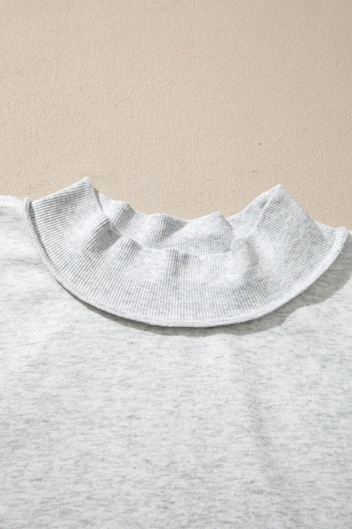 Exposed Seam Detail Reversible Double Wear Plus Size Sweatshirt – Light Grey