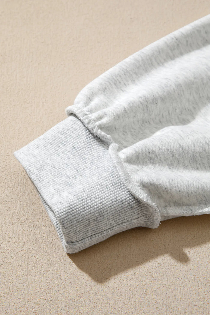 Exposed Seam Detail Reversible Double Wear Plus Size Sweatshirt – Light Grey