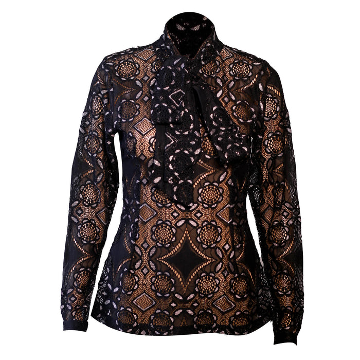 Fabrosanz: Lace Tie Neck Blouse