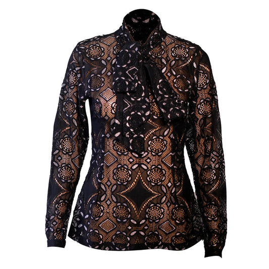 Fabrosanz: Lace Tie Neck Blouse