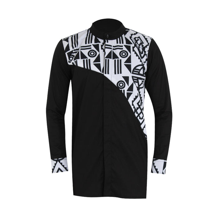 Fabrosanz: Menswear Black Shirt With Nguni Details