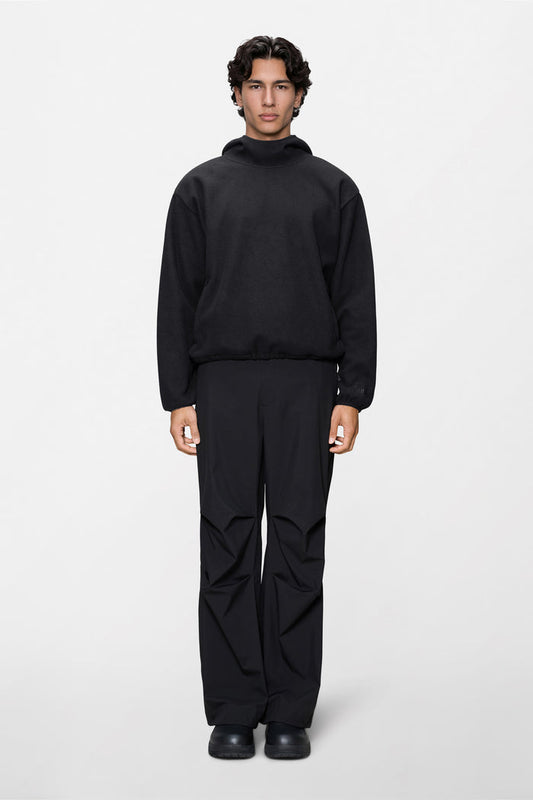 RAINS Fleece Hoodie Black Long Sleeve
