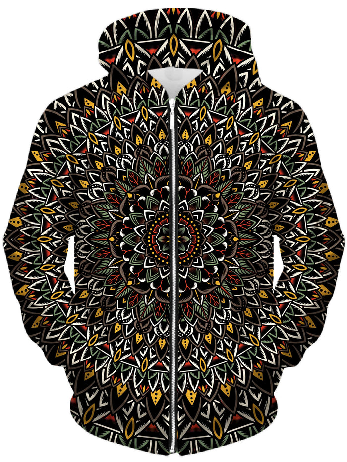 Flower Mandala Unisex Zip-Up Hoodie Set 4 Lyfe Epic Hoodie