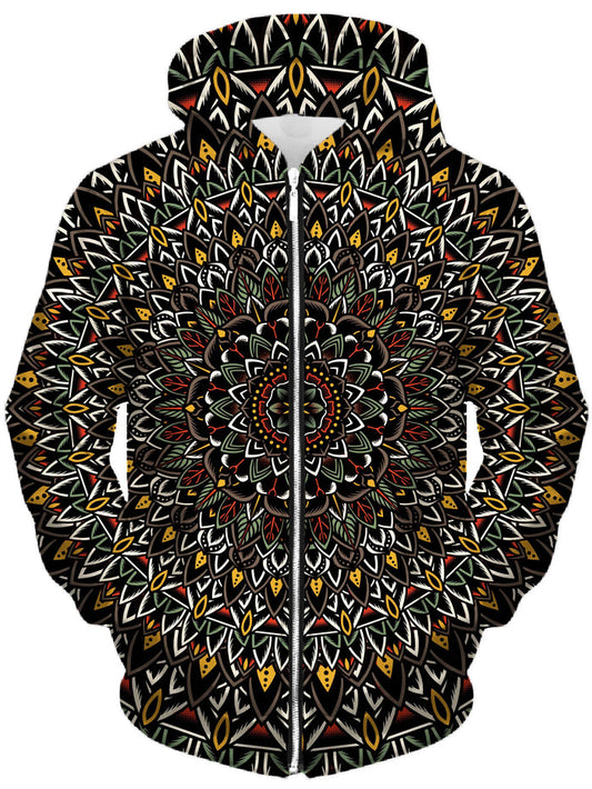Flower Mandala Unisex Zip-Up Hoodie Set 4 Lyfe Epic Hoodie