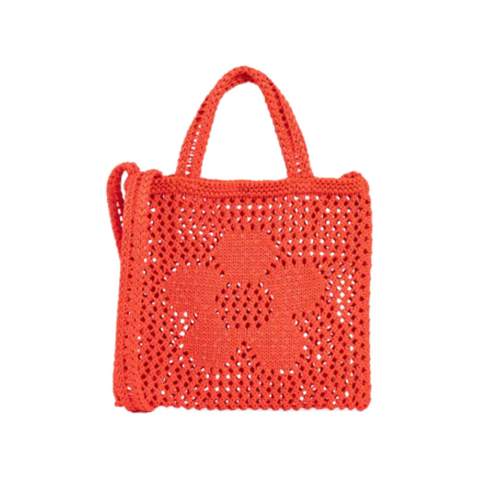 Flower Mini Raffia Tote