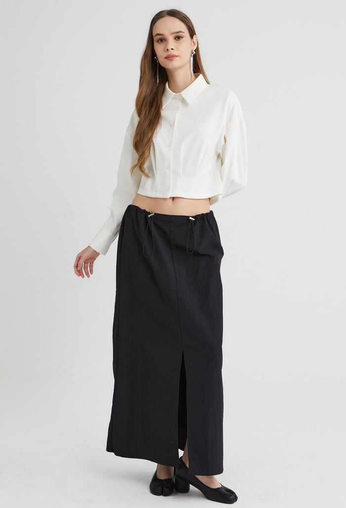Front Slit Midi Skirt
