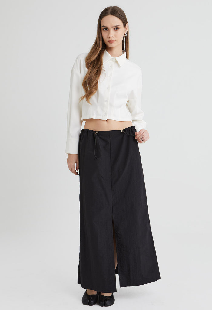 Front Slit Midi Skirt
