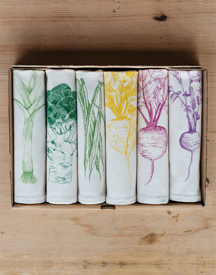 Garden Veg Napkins set of 6 by Lottie Day