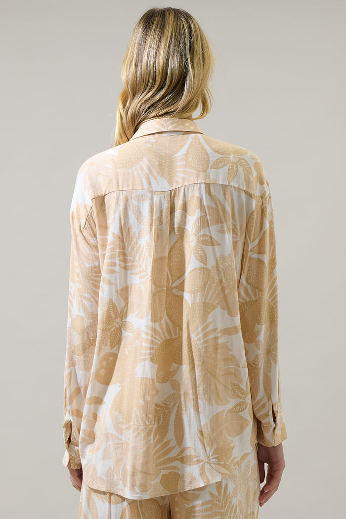 Geneva Floral State Oversized Button Down Shirt