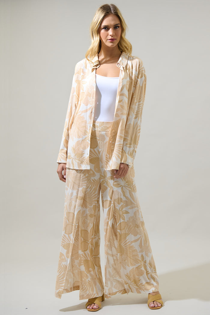 Geneva Floral State Oversized Button Down Shirt