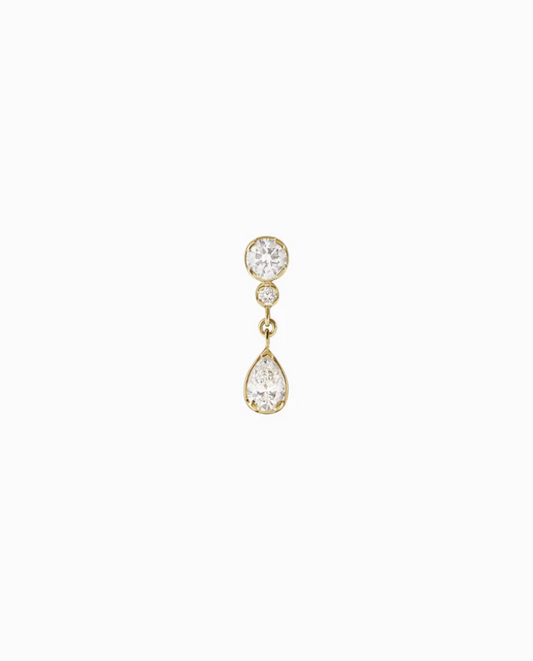 Goutte Earring - Diamond 18k Yellow Gold