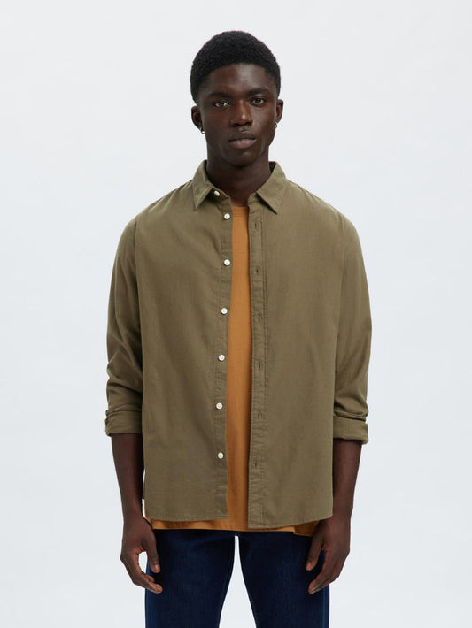 Green Brushed Flannel Shirt
