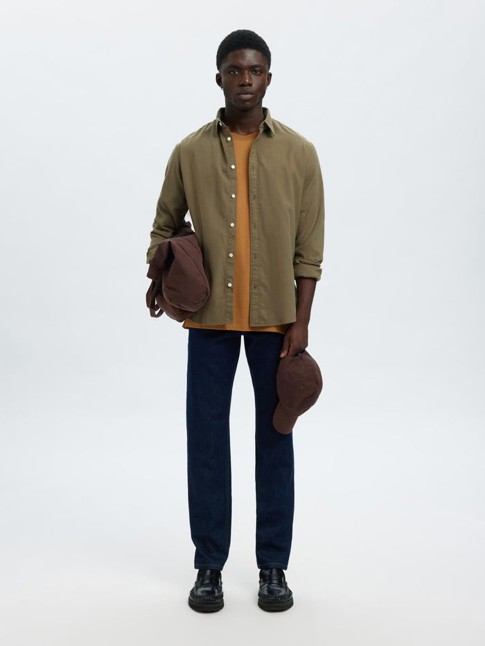 Green Brushed Flannel Shirt