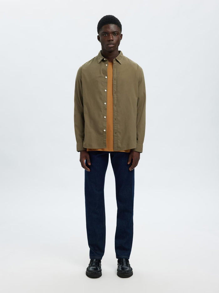 Green Brushed Flannel Shirt