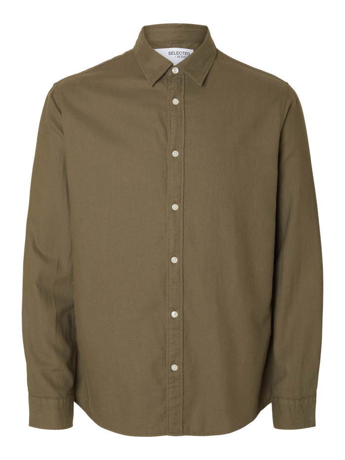 Green Brushed Flannel Shirt
