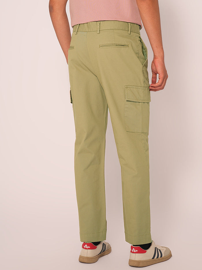 Green Mid Rise Cargo Pants