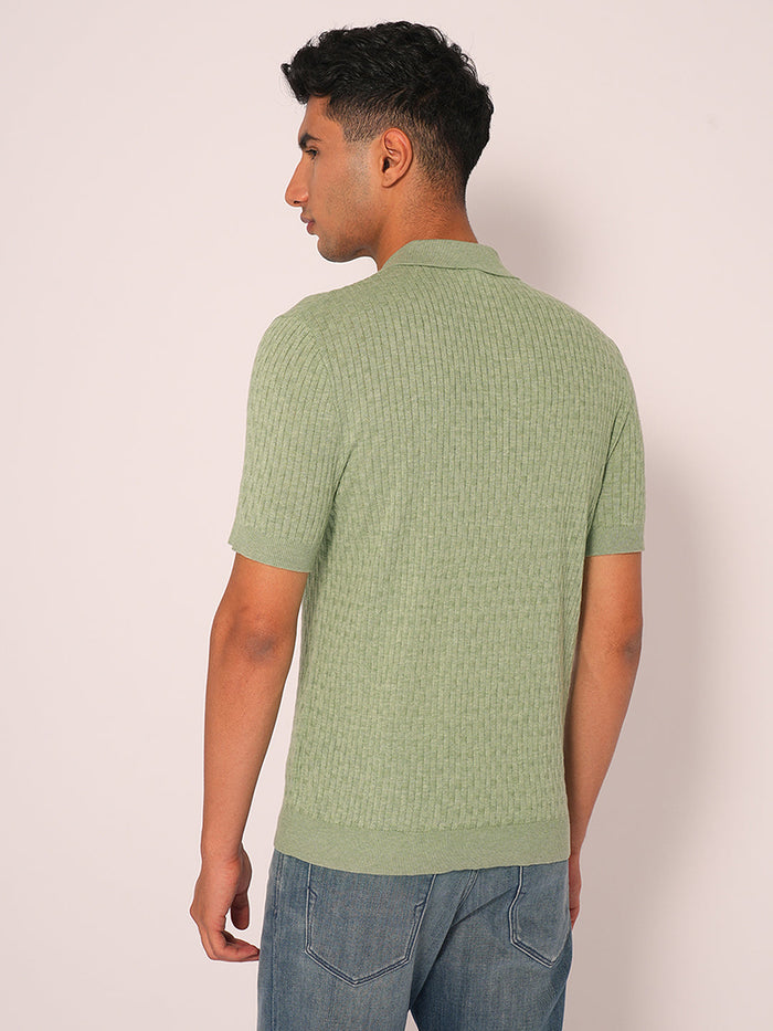 Green Organic Cotton Knitted Polo