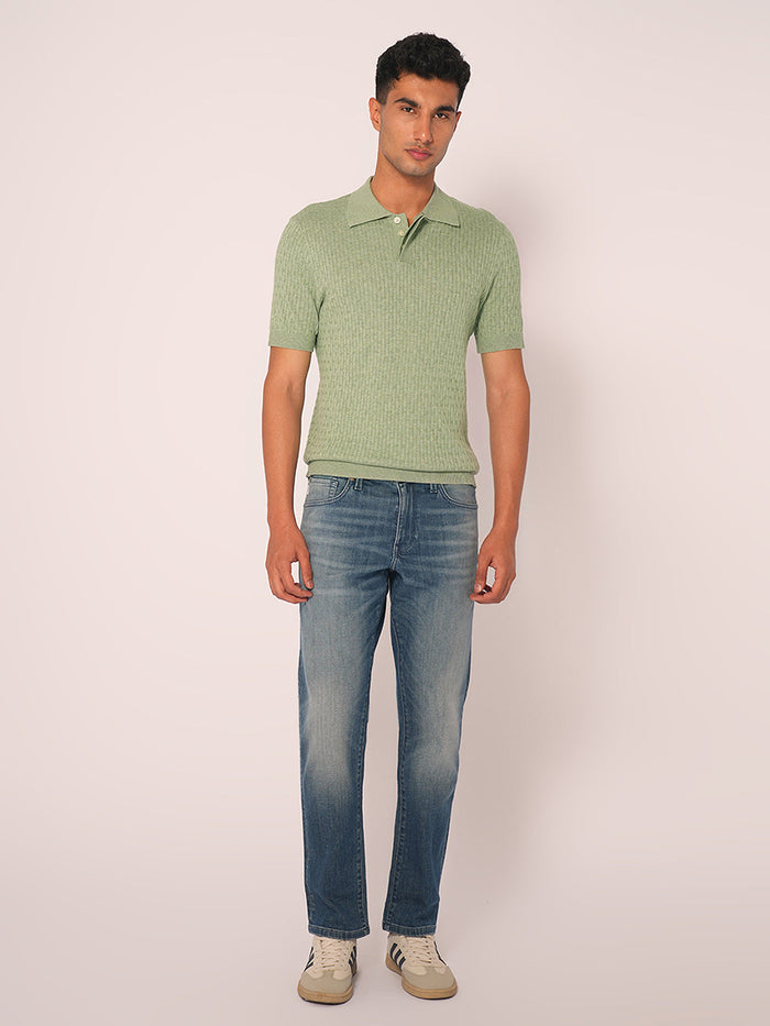 Green Organic Cotton Knitted Polo
