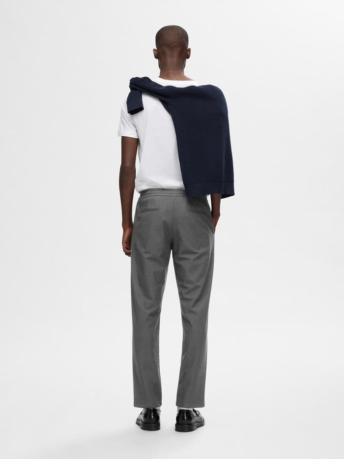 Grey Drawstring Straight Fit Pants