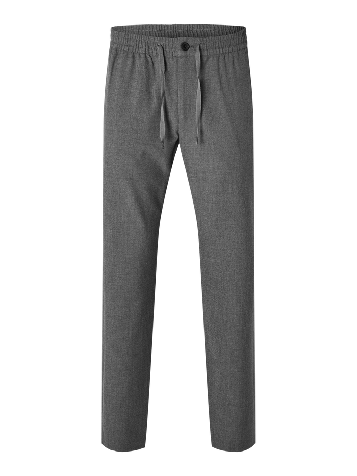 Grey Drawstring Straight Fit Pants