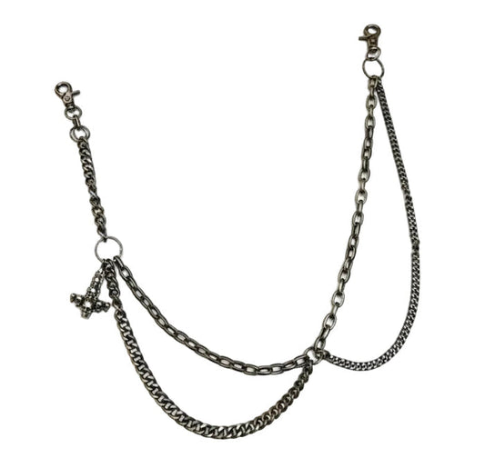 Hades Cross Pant Chain — trouser chain in silver | CRUX