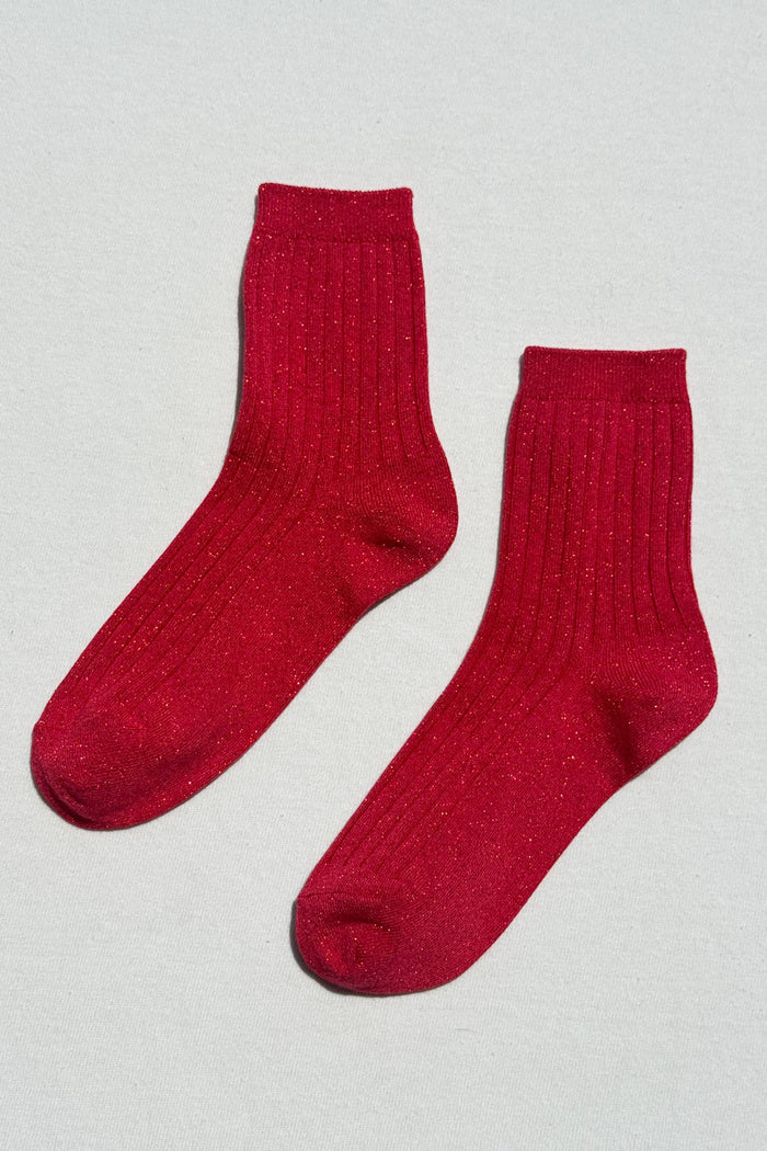 Her Socks Modal Lurex - Ruby Glitter