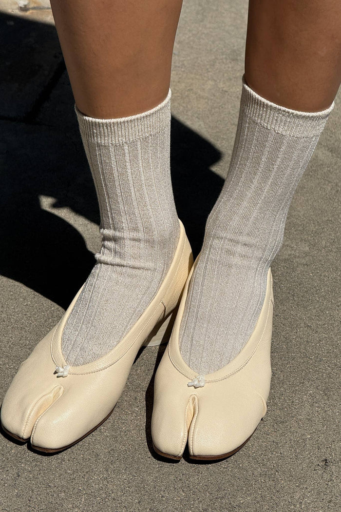 Her Socks Modal Lurex - Snow White