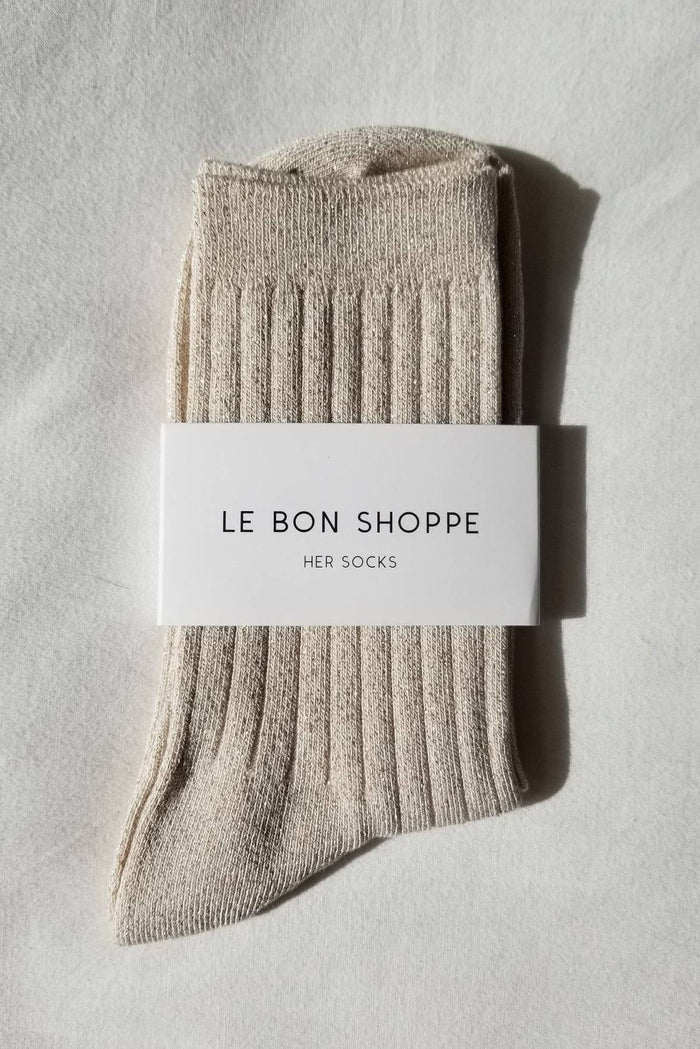 Her Socks Modal Lurex - Snow White