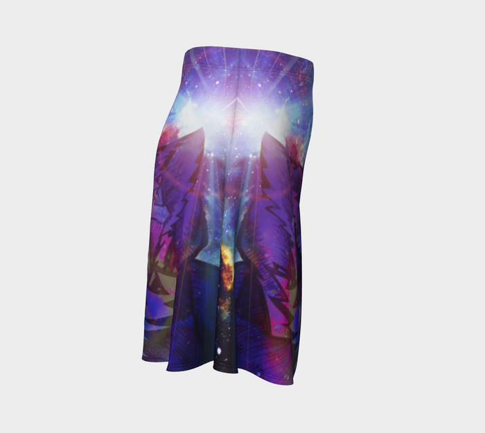 Ice Petals High Waist Flare Skirt