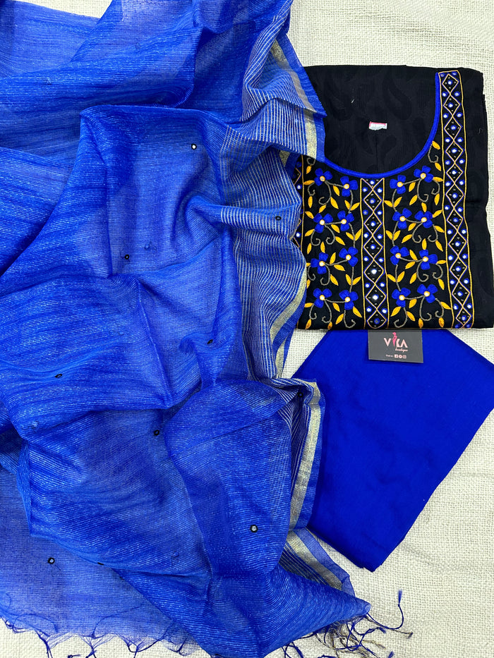 Emb cotton salwar material