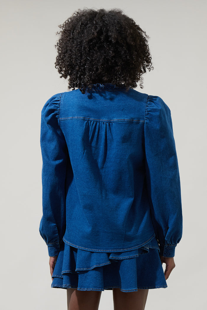 Jamie Denim Laye Button Down Top