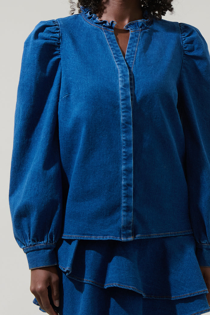 Jamie Denim Laye Button Down Top