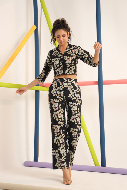 Japanese canopies on Black Co-ord Set