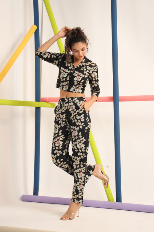 Japanese canopies on Black Co-ord Set