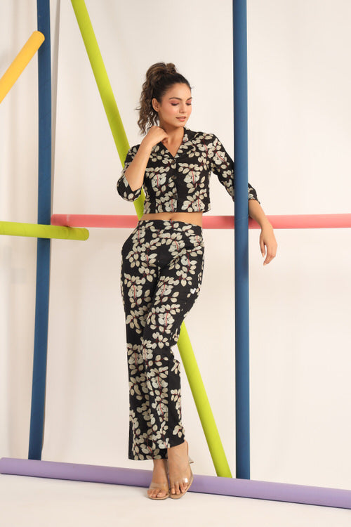 Japanese canopies on Black Co-ord Set