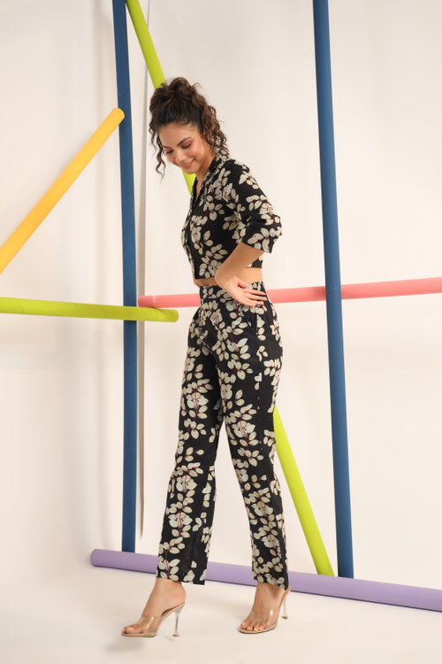 Japanese canopies on Black Co-ord Set