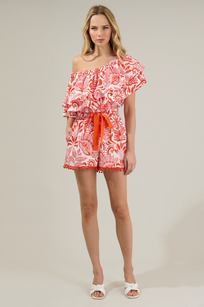 Juny Floral High Waist Mini Shorts