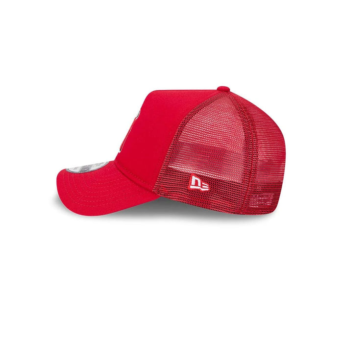 Pictured is this MLB Evergreen LA Angels 9FORTY A-Frame cap in red. 4